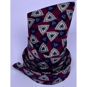 Vintage Mens Jack‎ Wood Ltd. Silk Tie Burgundy/Navy Blue/White